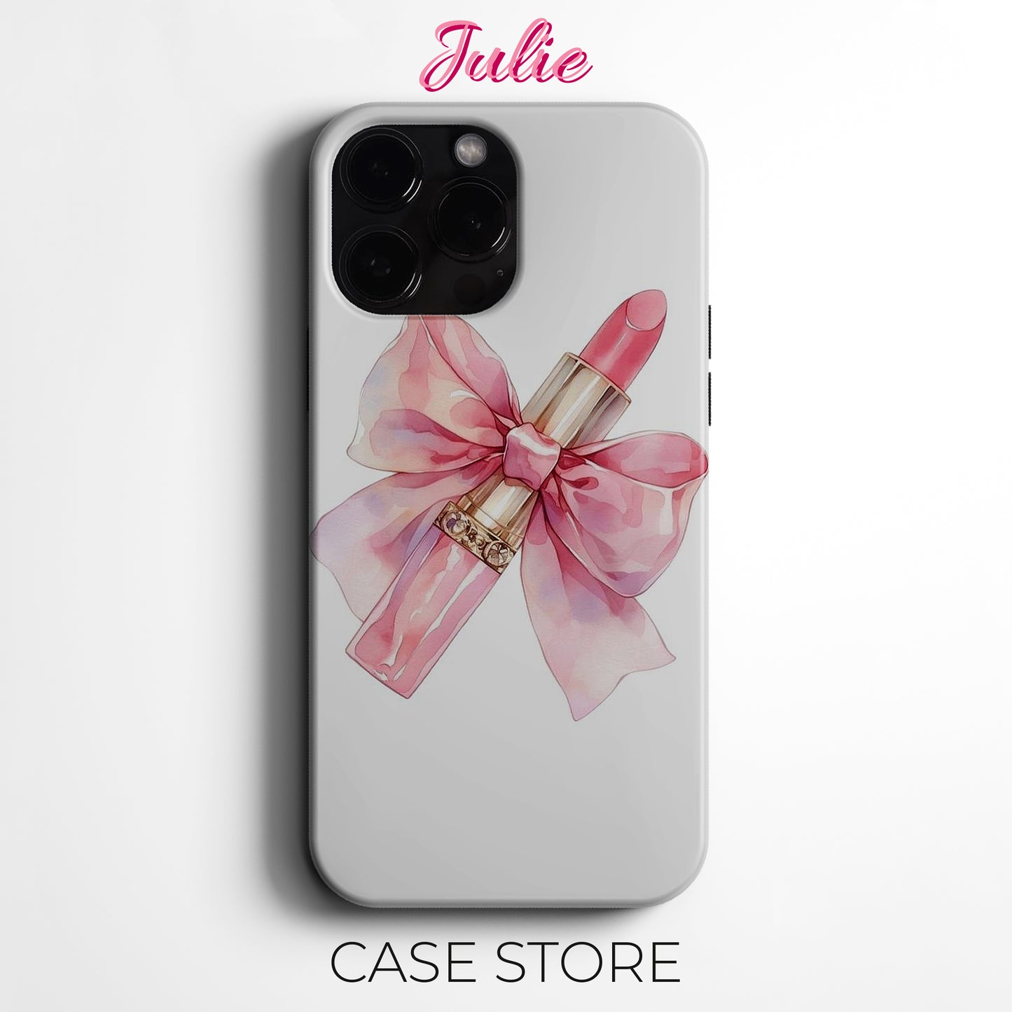 Julie Case "Pink Lipstick Bow" Tasarım Telefon Kılıfı – Manifesting Koleksiyonu