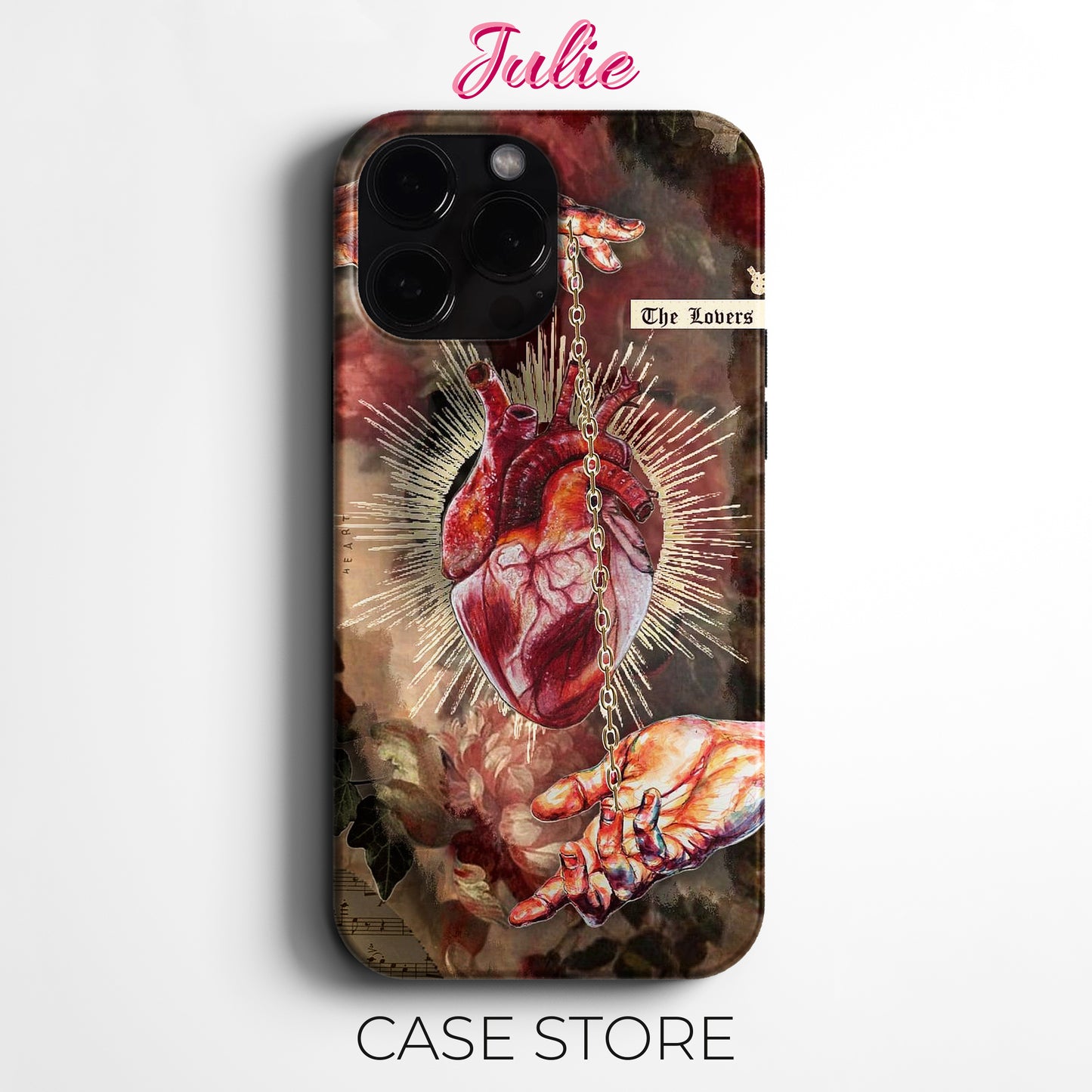 Julie Case "Heart with Chain" Tasarım Telefon Kılıfı – Manifesting Serisi
