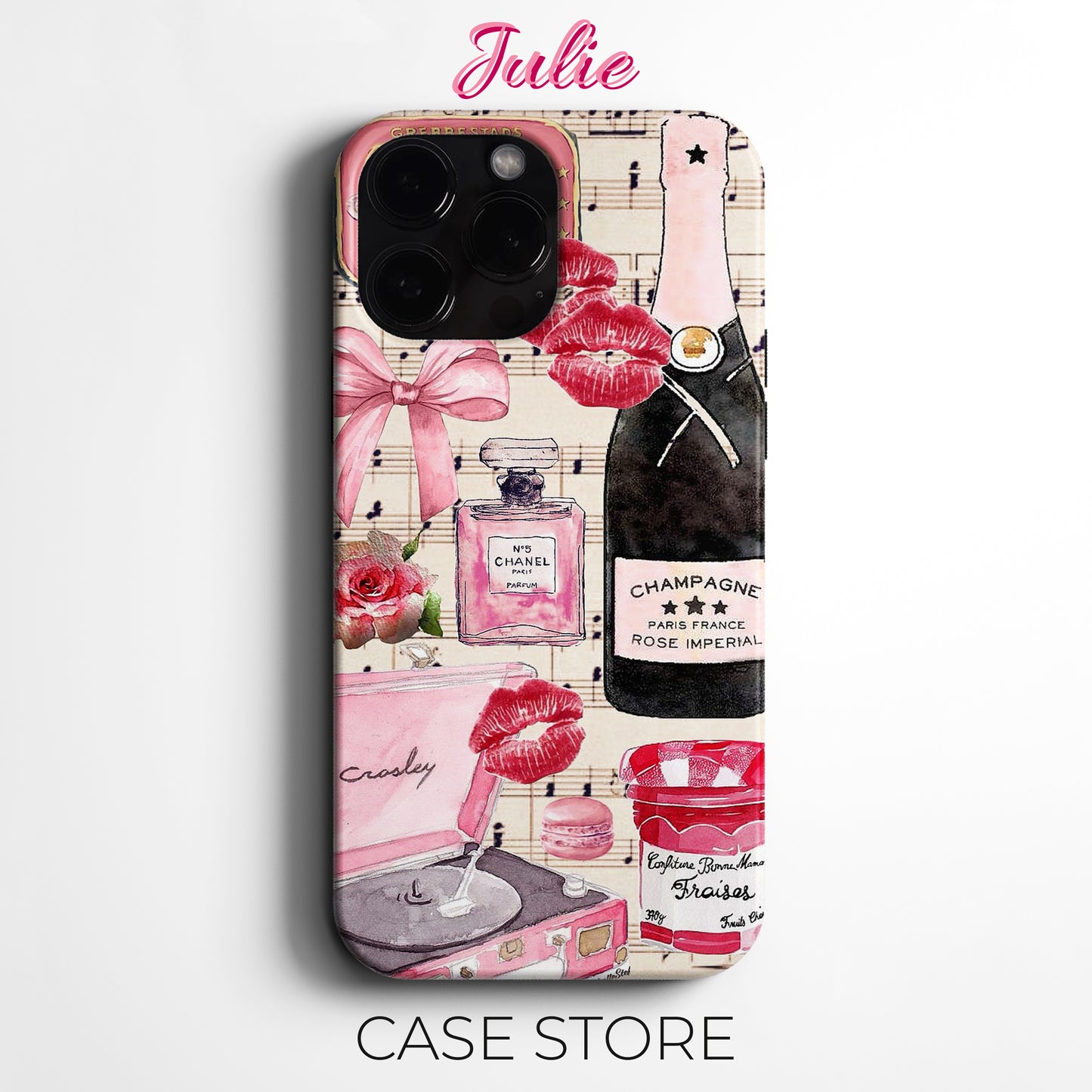 Julie Case "Pink Parisian Chic" Tasarım Telefon Kılıfı – Manifesting Koleksiyonu