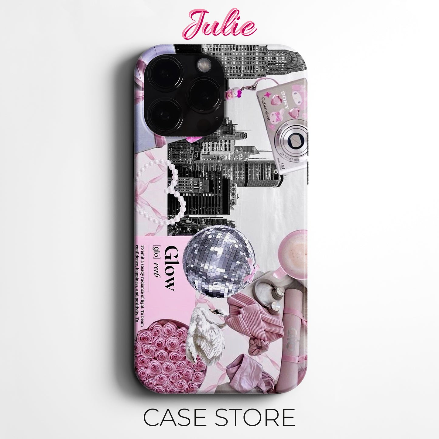 Julie Case "Urban Pink Glow" Tasarım Telefon Kılıfı – Ana sayfa Serisi