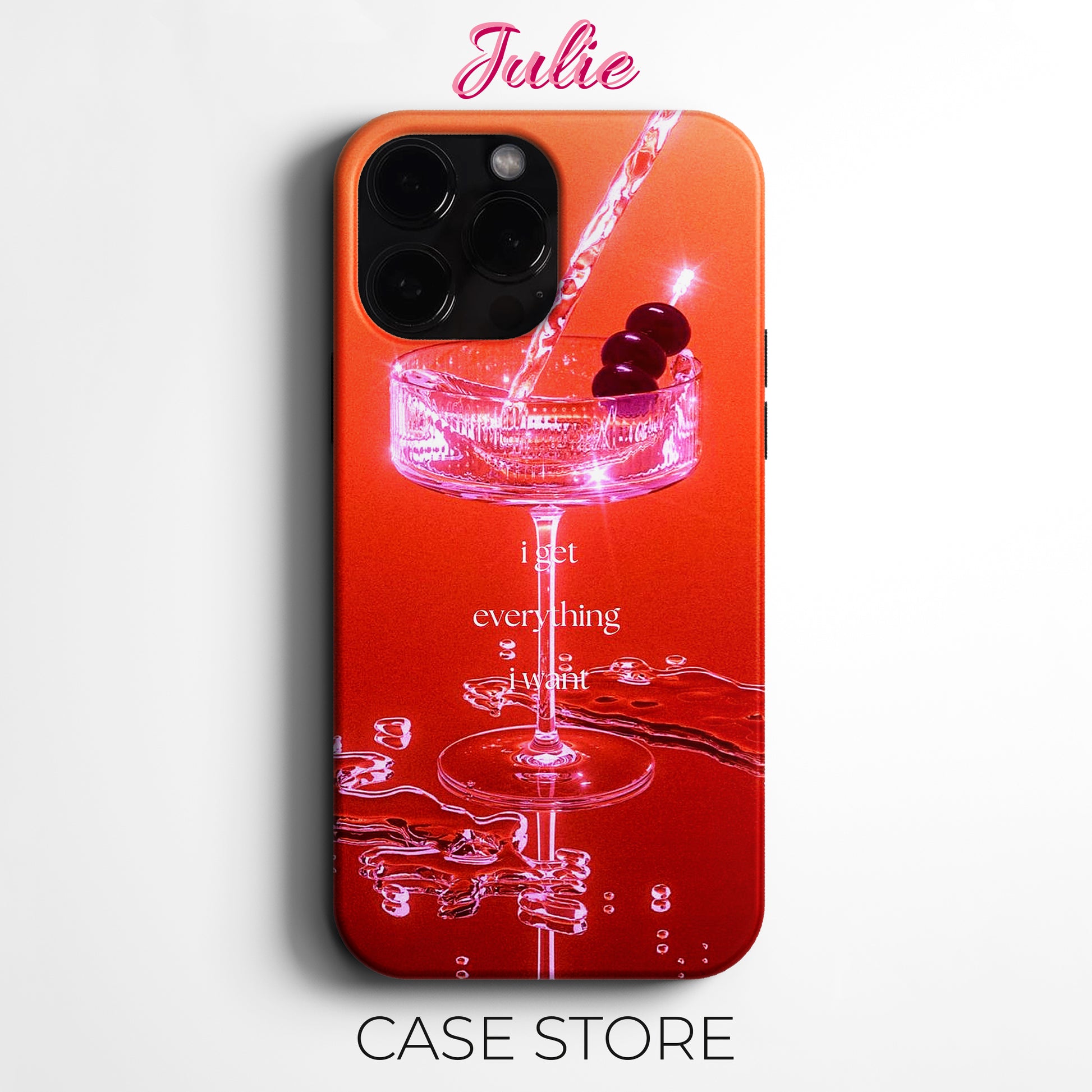 Julie Case "Crimson Cocktail" Tasarım Telefon Kılıfı – Manifesting Koleksiyonu