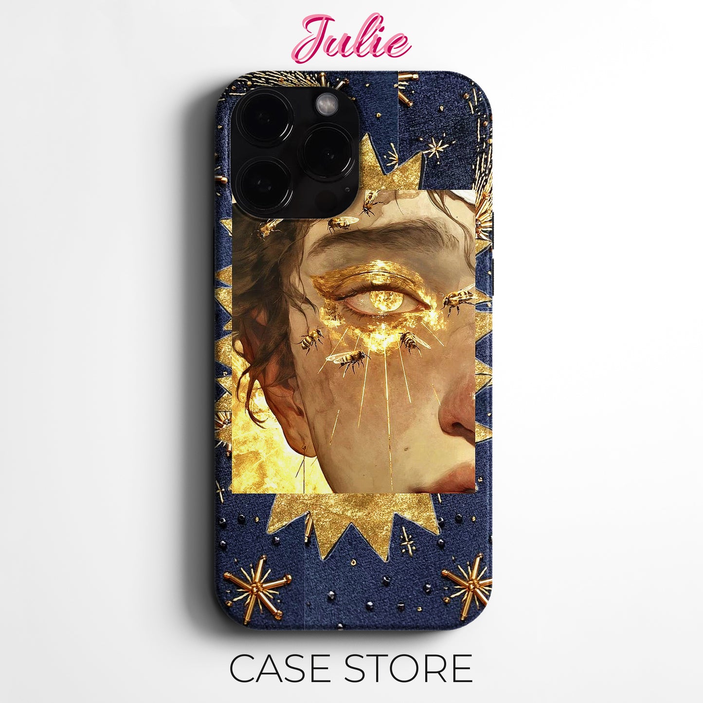 Julie Case "Golden Bee Eye" Tasarım Telefon Kılıfı – Manifesting Serisi