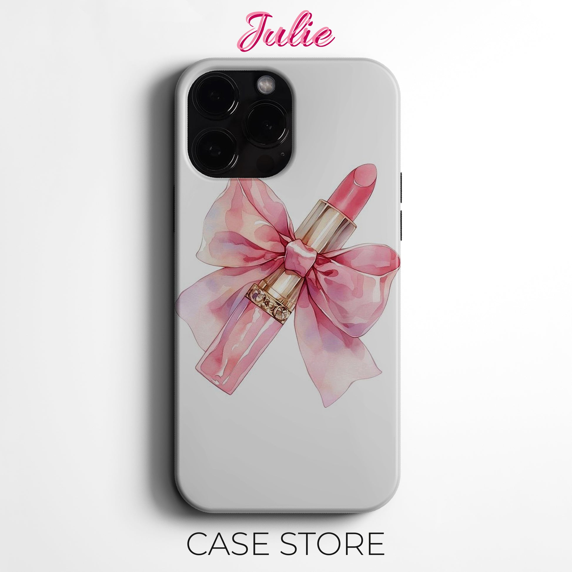 Julie Case "Pink Lipstick Bow" Tasarım Telefon Kılıfı – Manifesting Koleksiyonu