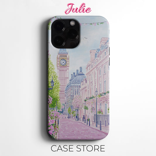 Julie Case "London Pink Street" Tasarım Telefon Kılıfı – Manifesting Serisi