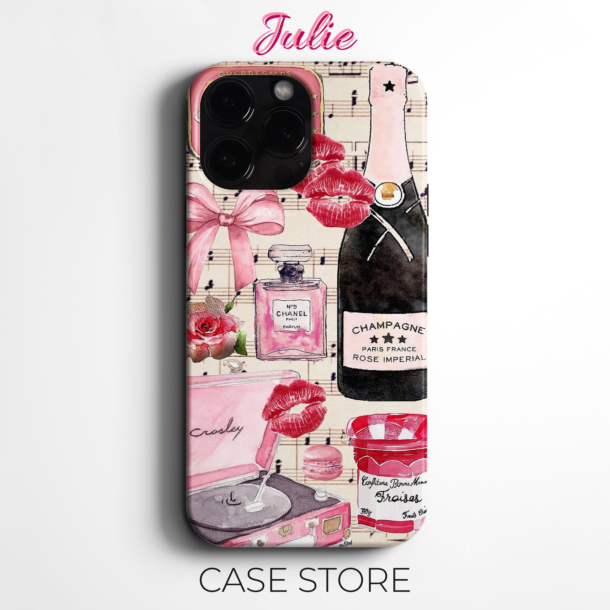Julie Case "Pink Parisian Chic" Tasarım Telefon Kılıfı – Manifesting Koleksiyonu