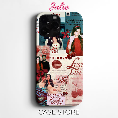 Julie Case "Lana Del Rey Cherry" Tasarım Telefon Kılıfı – Manifesting Serisi