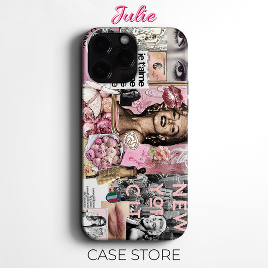 Julie Case "Luxury Pink Collage" Tasarım Telefon Kılıfı – Ana sayfa Serisi