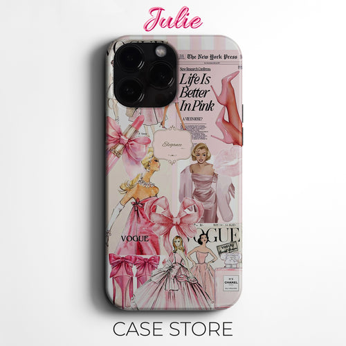 Julie Case "Pink Vintage Glamour" Tasarım Telefon Kılıfı – Manifesting Serisi