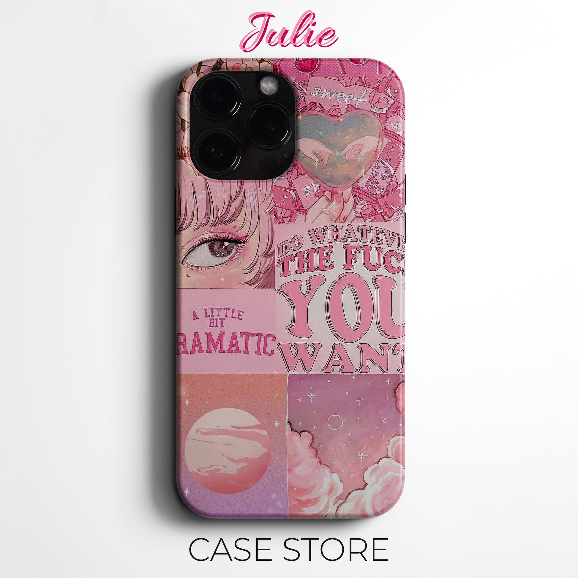 Julie Case "Kawaii Pink Chaos" Tasarım Telefon Kılıfı – Manifesting Koleksiyonu